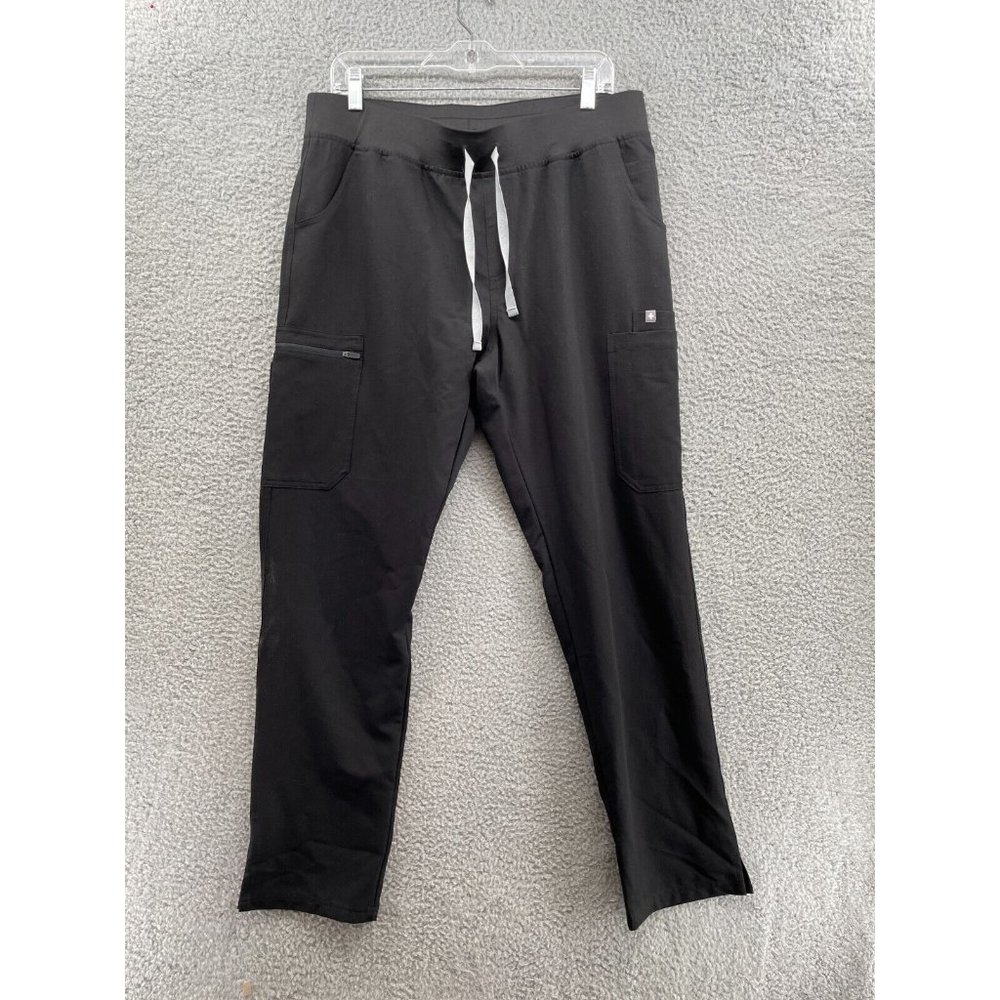 NWT Figs Scrubs Pants Bottoms Yola Yoga Waistband Womens Large L Black